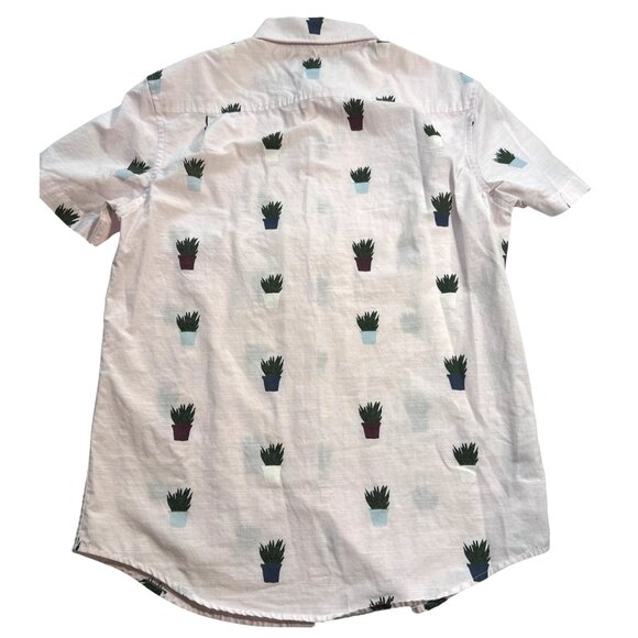 Men Original Penguin Pink Shirt Succulent Potted Plant Button Down Green Thumb - Picture 6 of 8